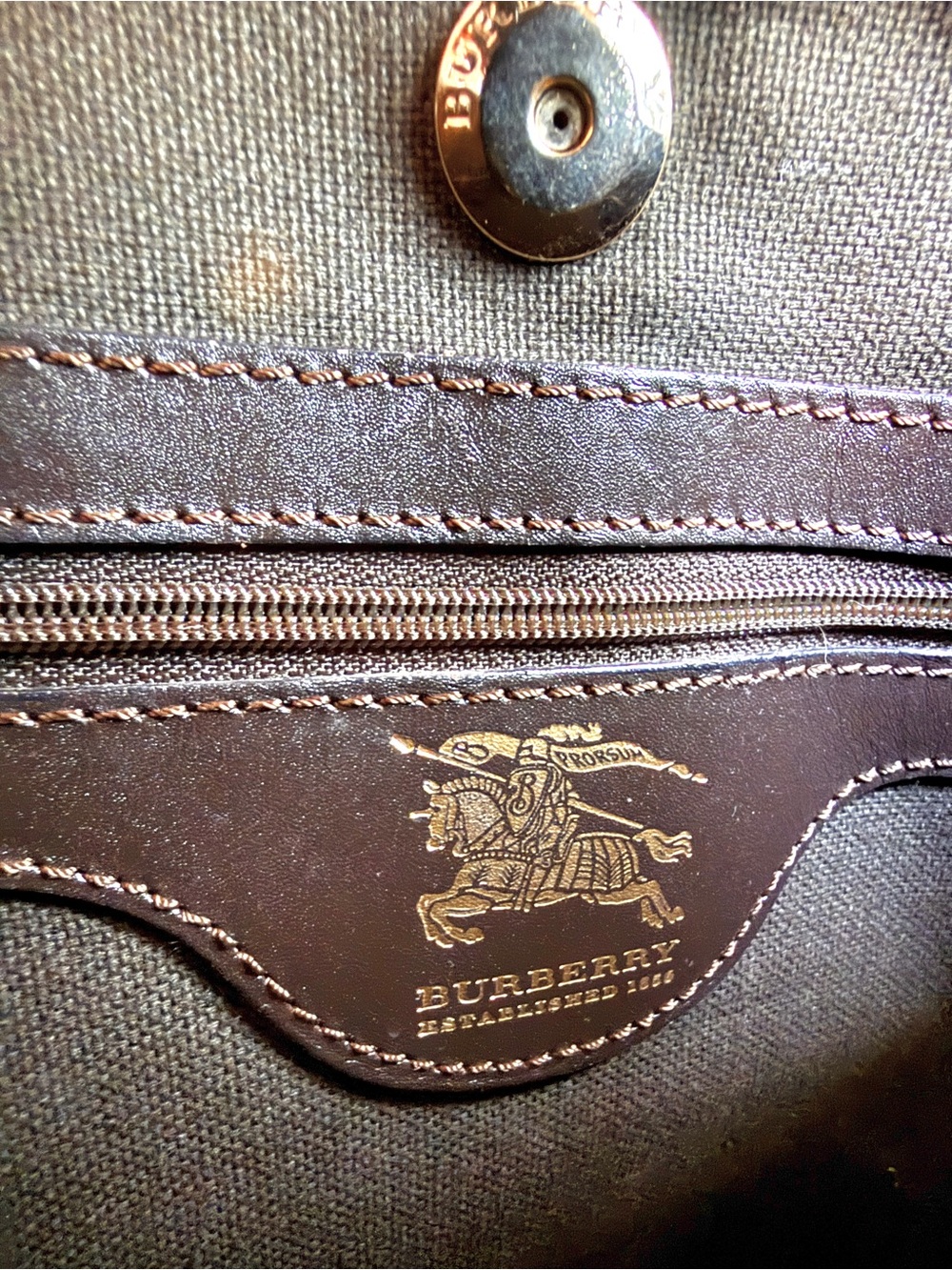 Authentic Burberry London Nova Check Coated Canvas Haymarket Tote Ittivgro58cal - Picture 10 of 13